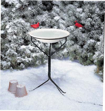 API Heated Oasis Bird Bath w/ Metal Stand